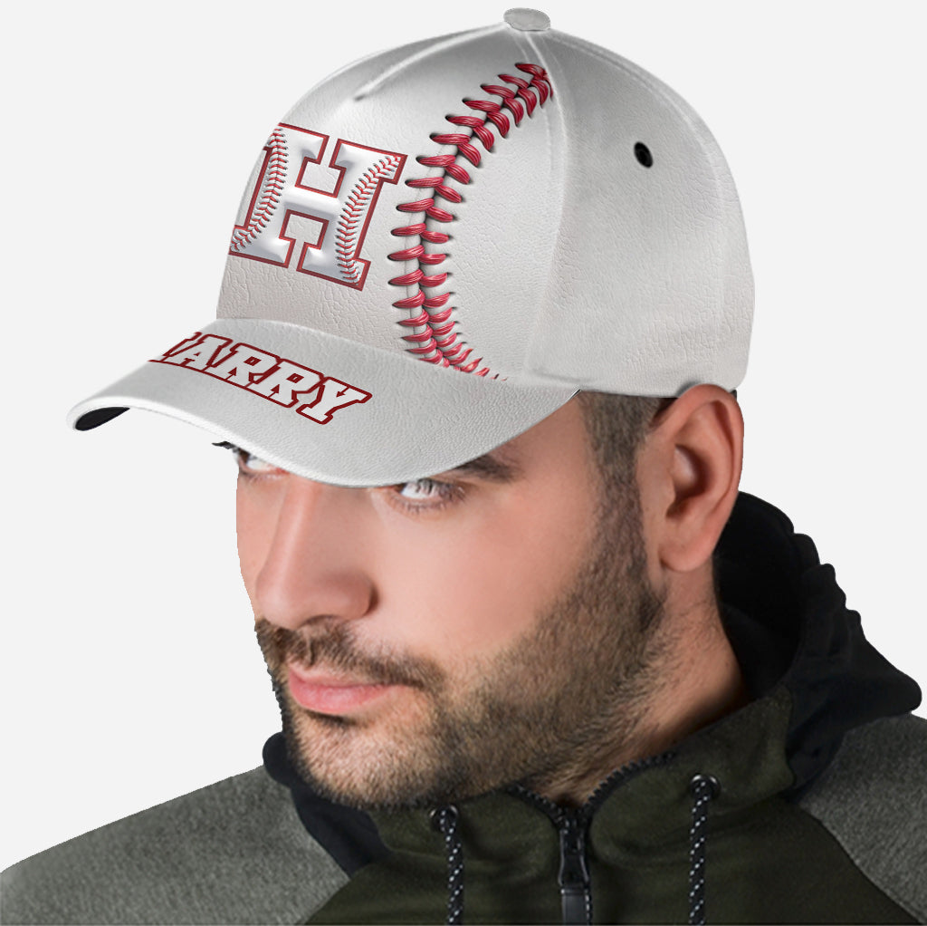 Casquette personnalisée avec initiale pour les amateurs de baseball - Casquette de baseball classique personnalisée