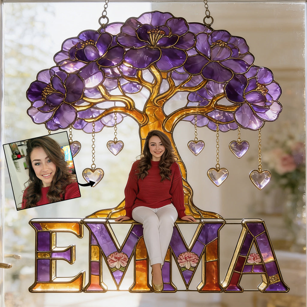 Fleur personnalisée avec photo pour votre anniversaire - Attrape-soleil décoratif à suspendre à la fenêtre, symbole d'amour-propre 