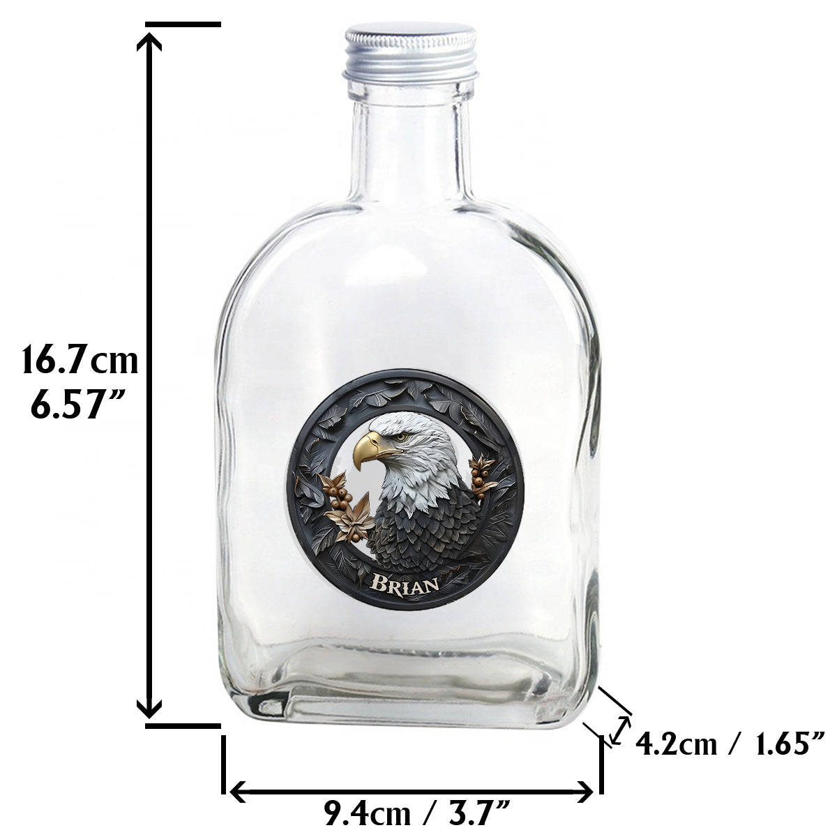Strong Eagle - Bouteille et verre à whisky personnalisés avec aigle à tête blanche