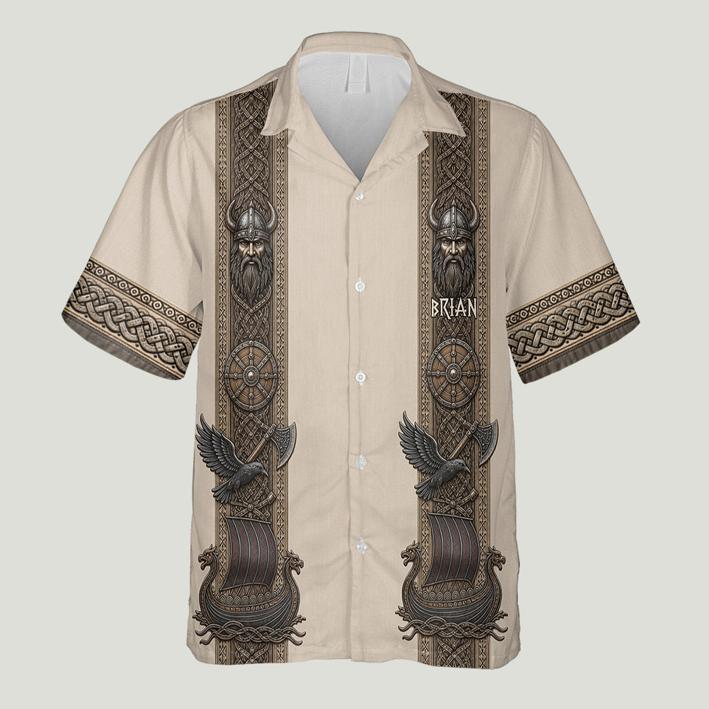Viking Theme, Gift for Men - Personalized Viking Hawaiian Shirt