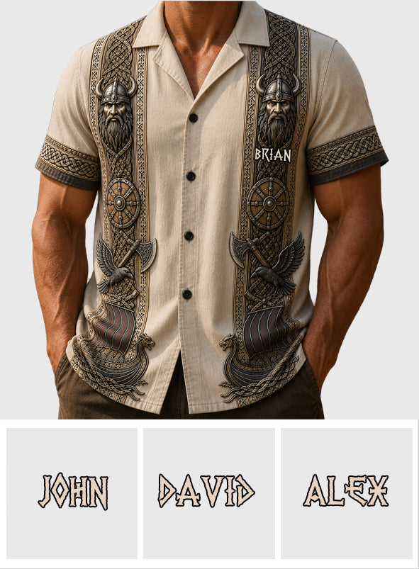 Viking Theme, Gift for Men - Personalized Viking Hawaiian Shirt
