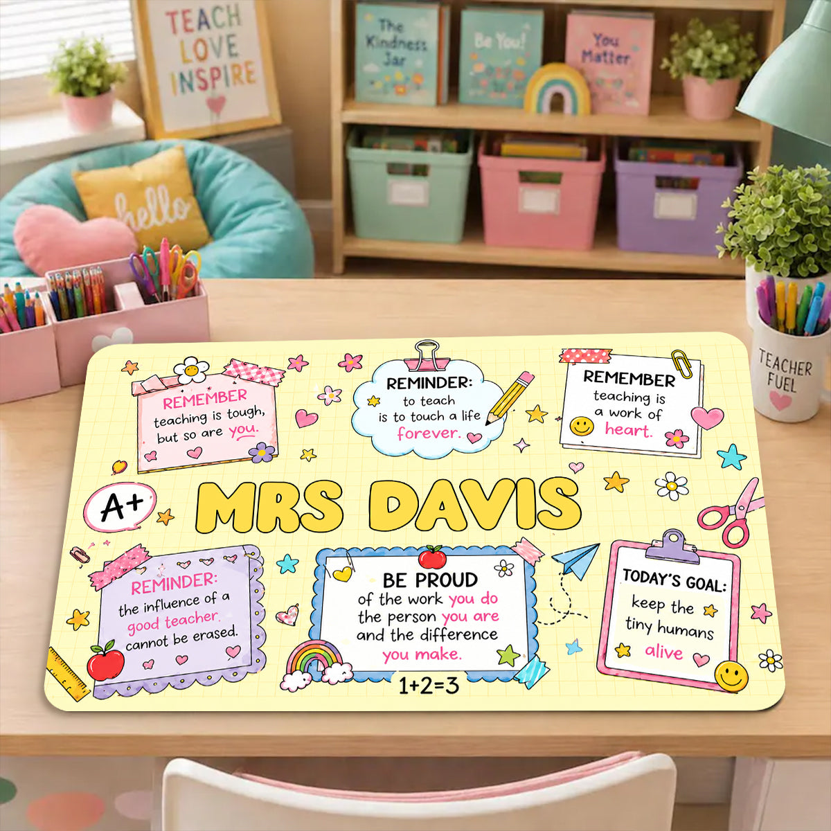 Back To School, Teacher Gift Idea - Personalized Teacher Mouse Pad Custom Shape