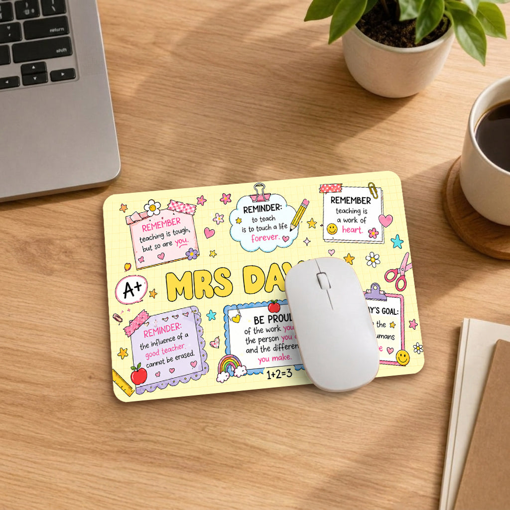 Back To School, Teacher Gift Idea - Personalized Teacher Mouse Pad Custom Shape
