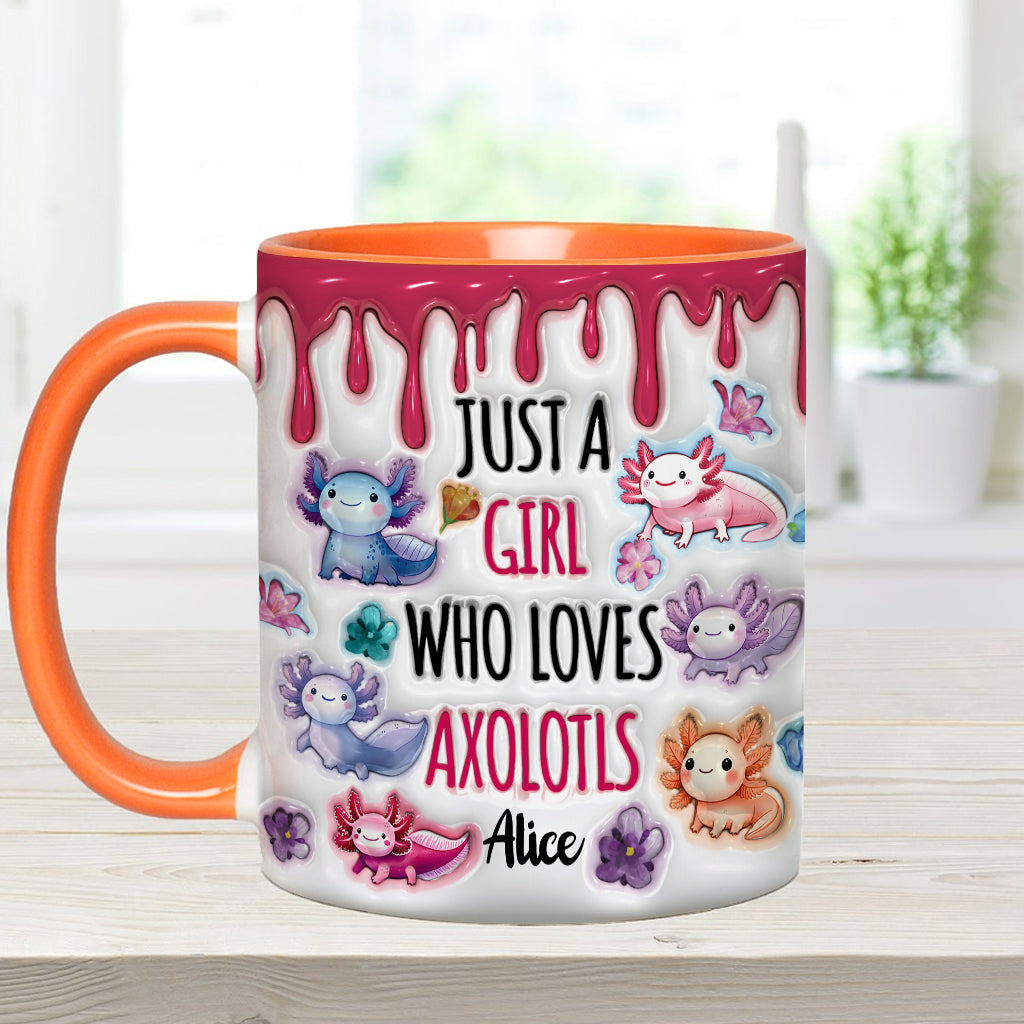 Just A Girl Who Loves Axolotls - Personalized Axolotl Accent Mug