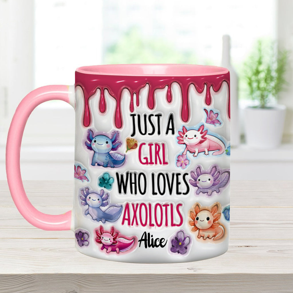 Just A Girl Who Loves Axolotls - Personalized Axolotl Accent Mug