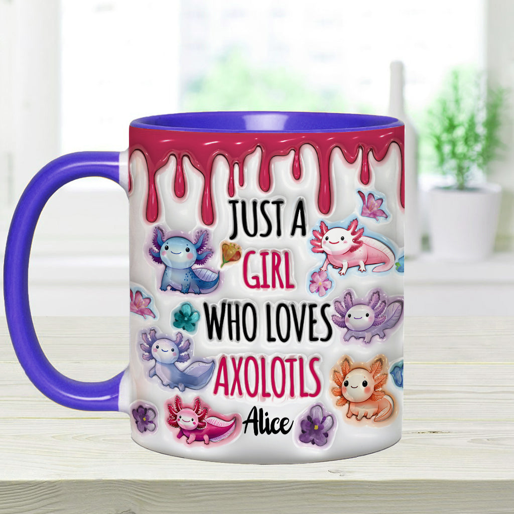 Just A Girl Who Loves Axolotls - Personalized Axolotl Accent Mug