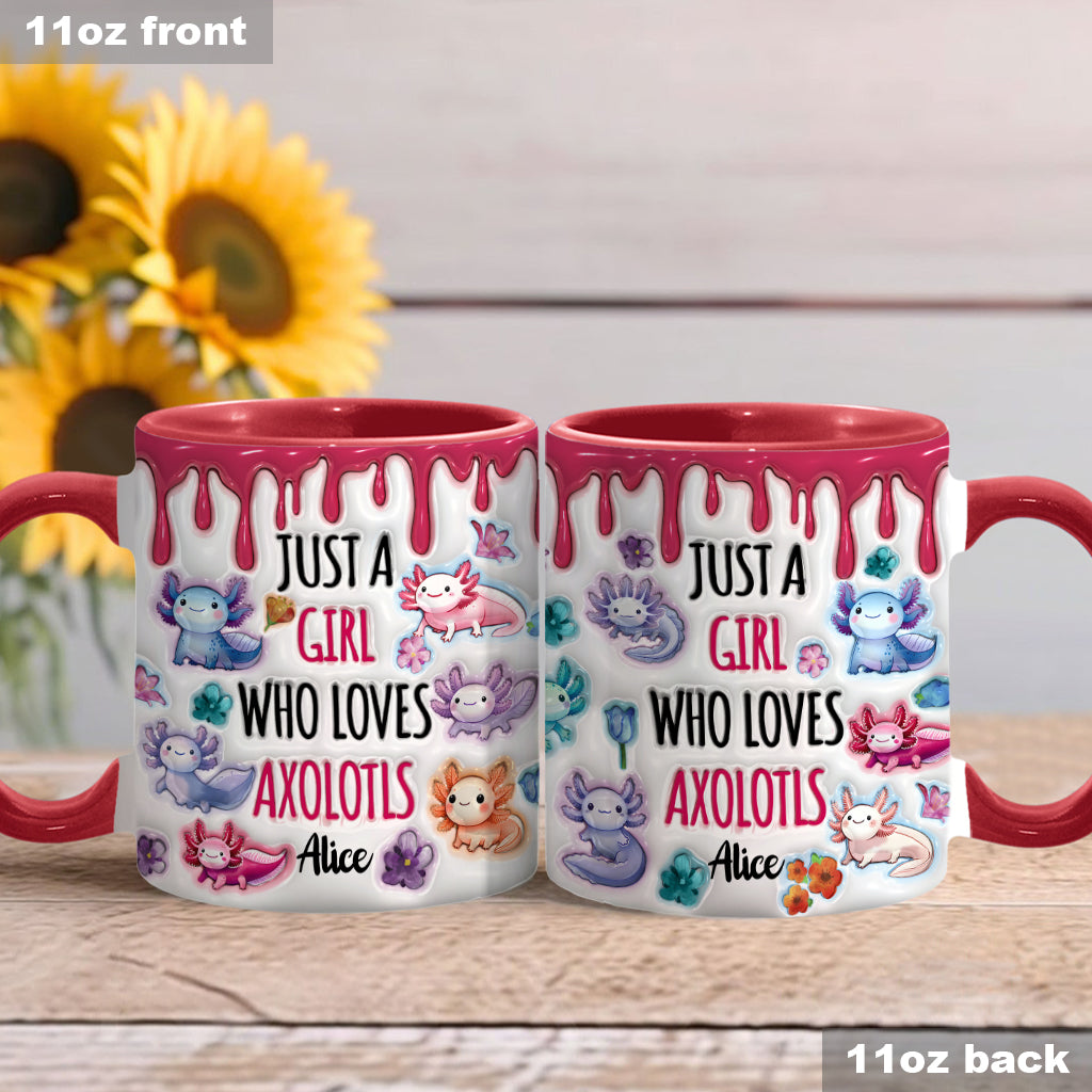 Just A Girl Who Loves Axolotls - Personalized Axolotl Accent Mug