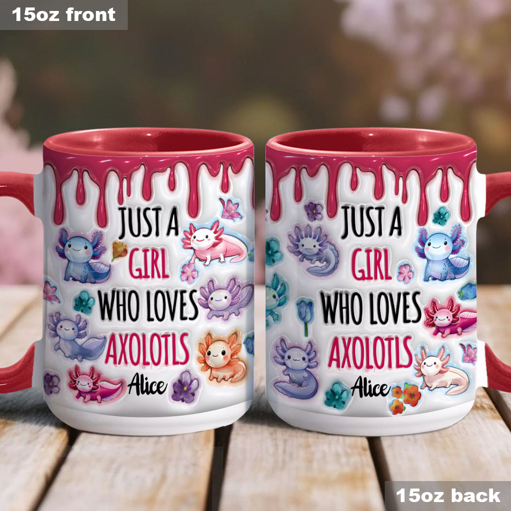 Just A Girl Who Loves Axolotls - Personalized Axolotl Accent Mug