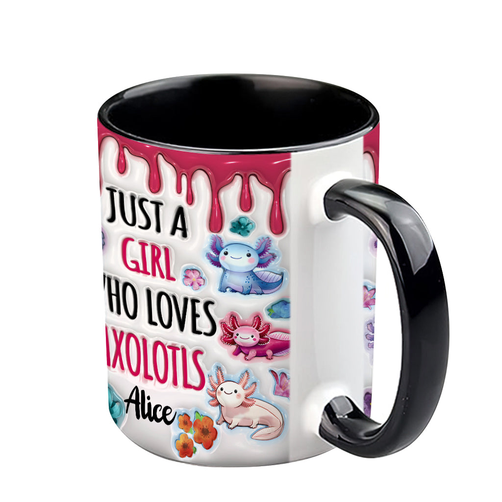 Just A Girl Who Loves Axolotls - Personalized Axolotl Accent Mug