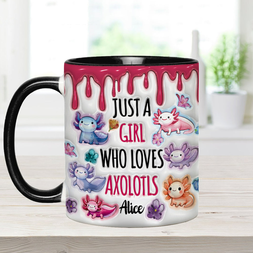 Just A Girl Who Loves Axolotls - Personalized Axolotl Accent Mug