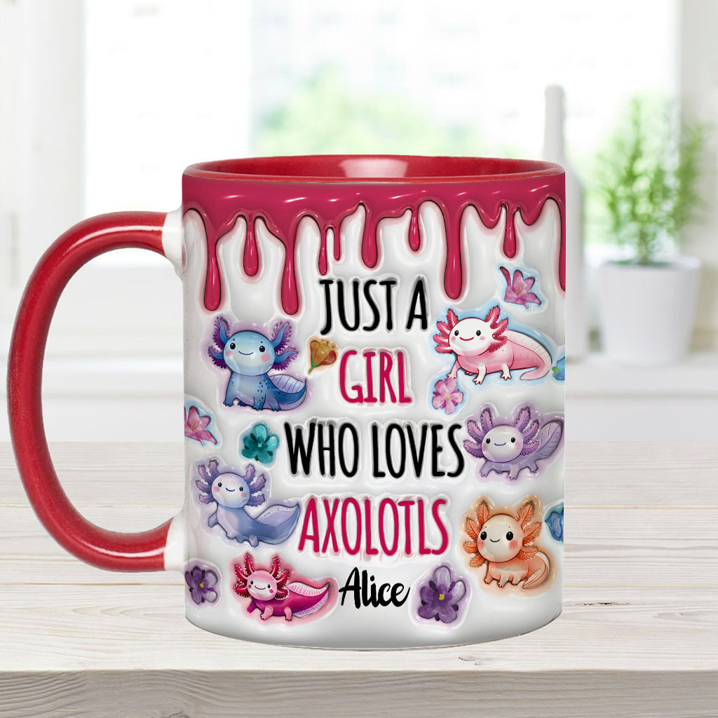 Just A Girl Who Loves Axolotls - Personalized Axolotl Accent Mug