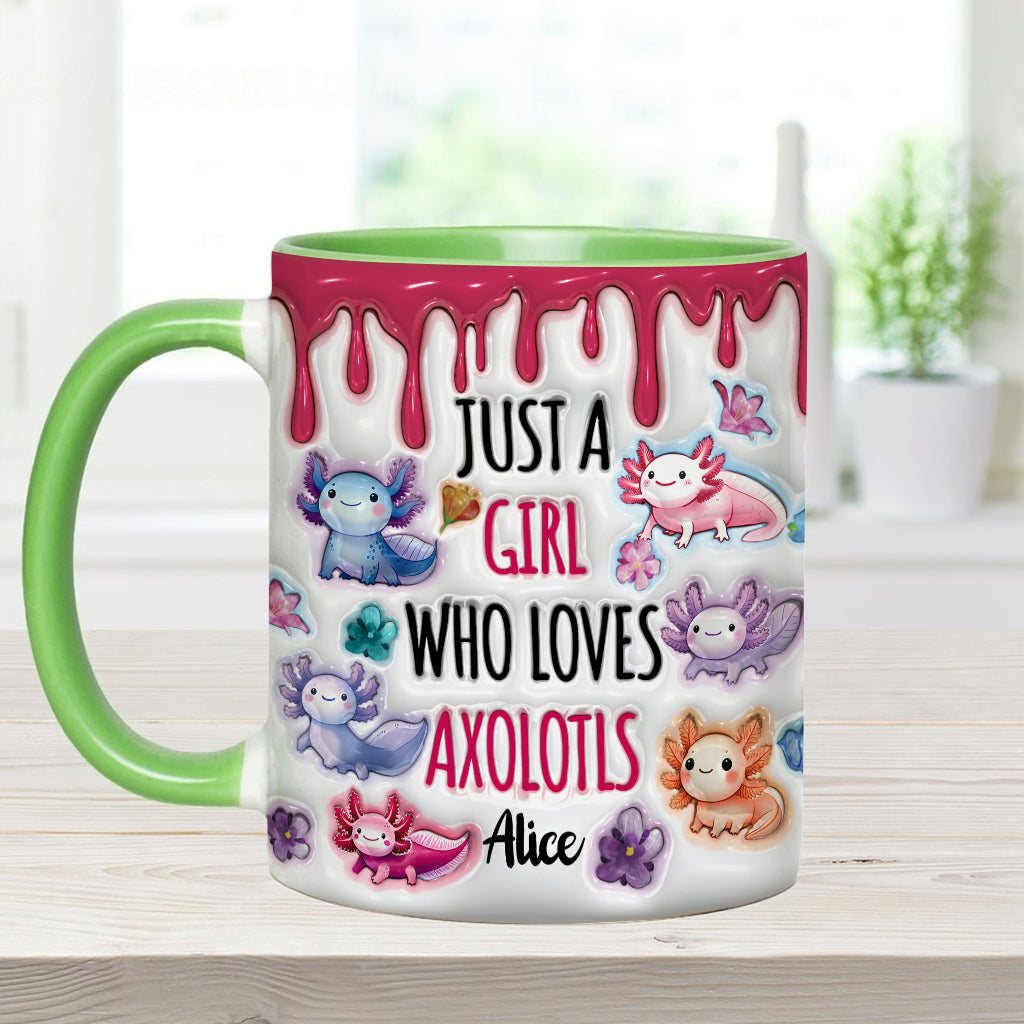 Just A Girl Who Loves Axolotls - Personalized Axolotl Accent Mug