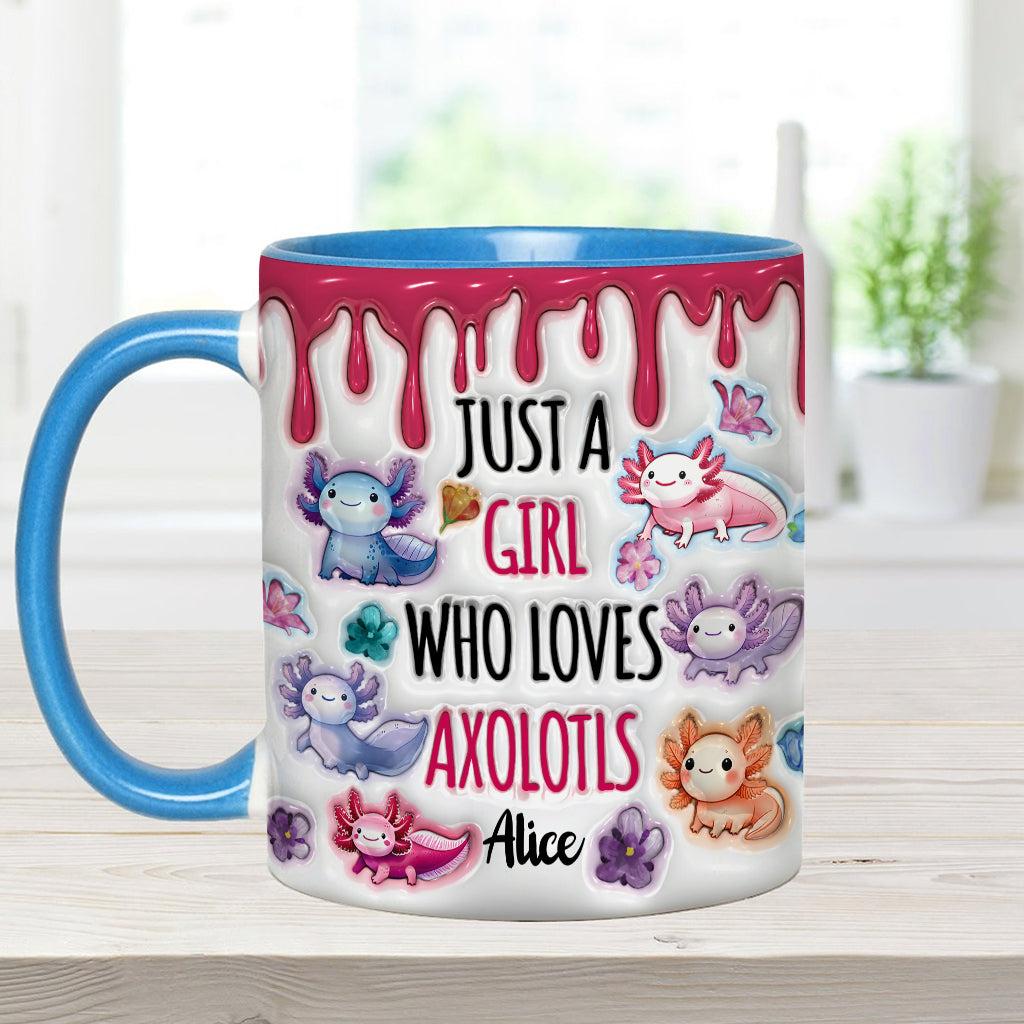 Just A Girl Who Loves Axolotls - Personalized Axolotl Accent Mug