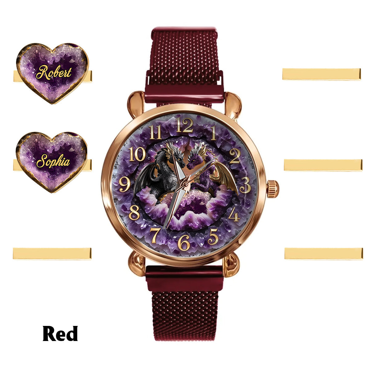 Toi et moi, on gère ! - Montre-bracelet personnalisée Dragon pour femme avec breloques pour bracelet