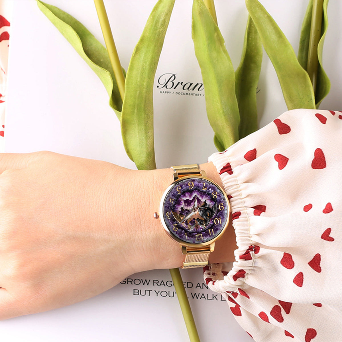Toi et moi, on gère ! - Montre-bracelet personnalisée Dragon pour femme avec breloques pour bracelet
