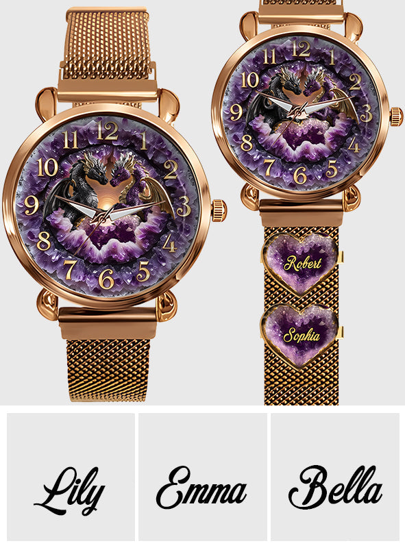 Toi et moi, on gère ! - Montre-bracelet personnalisée Dragon pour femme avec breloques pour bracelet