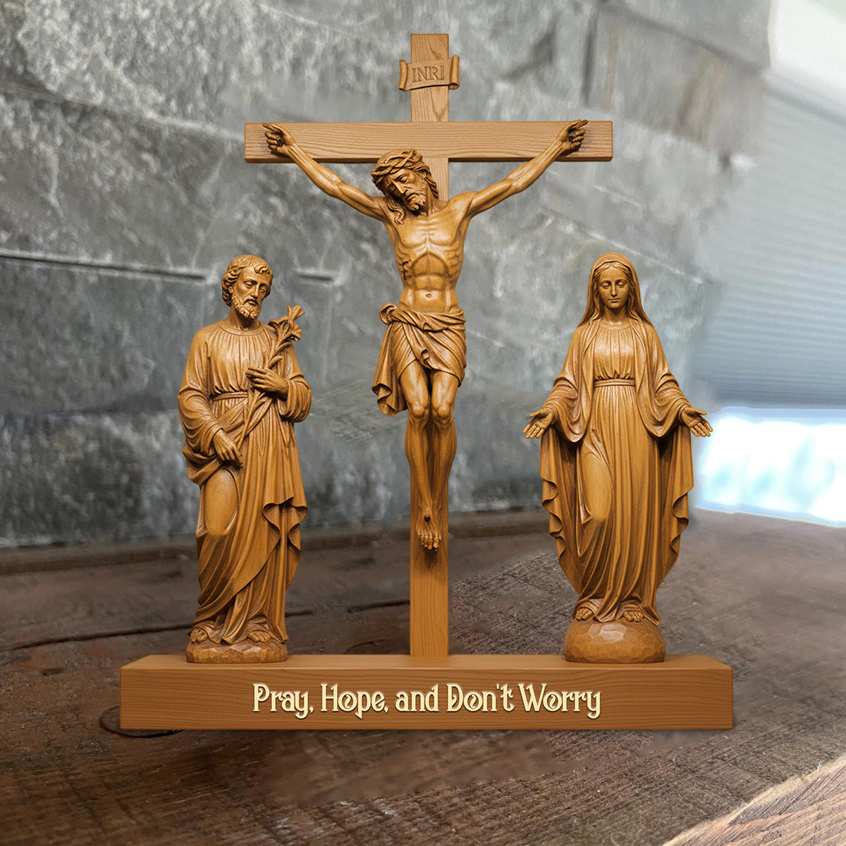 Catholique - Plaque en bois personnalisée chrétienne sur mesure