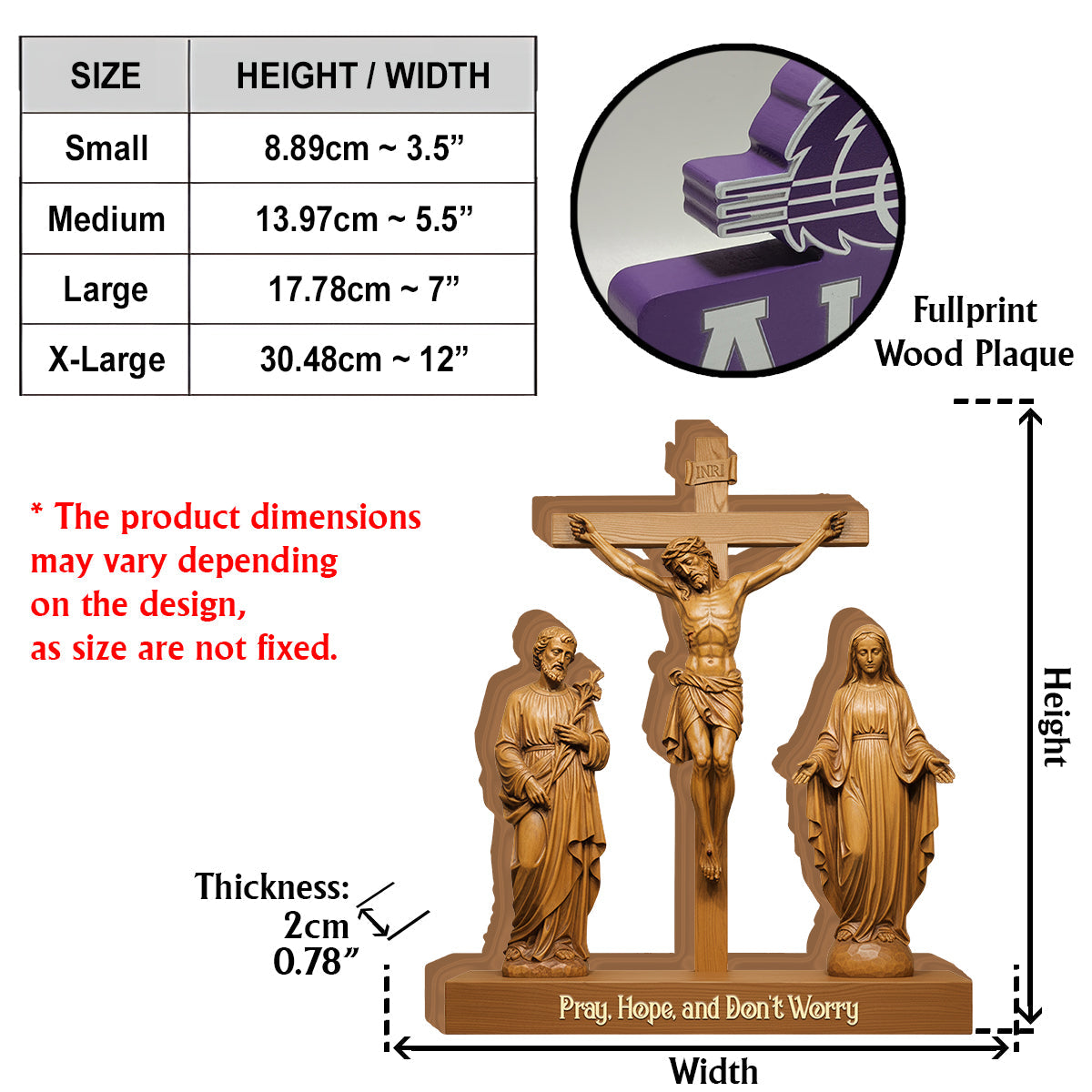Catholique - Plaque en bois personnalisée chrétienne sur mesure
