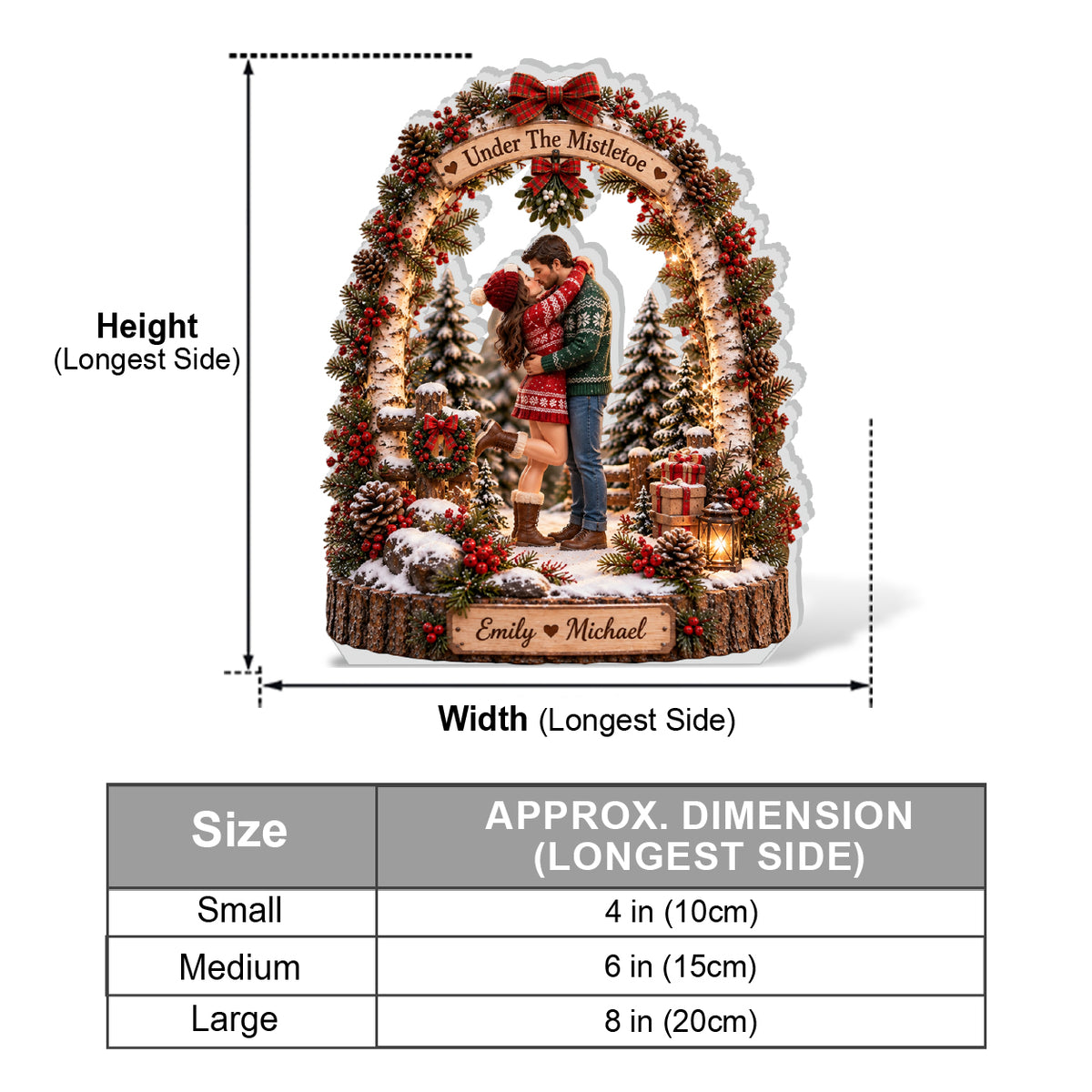 Under The Mistletoe - Personalized Couple 3D Plaque