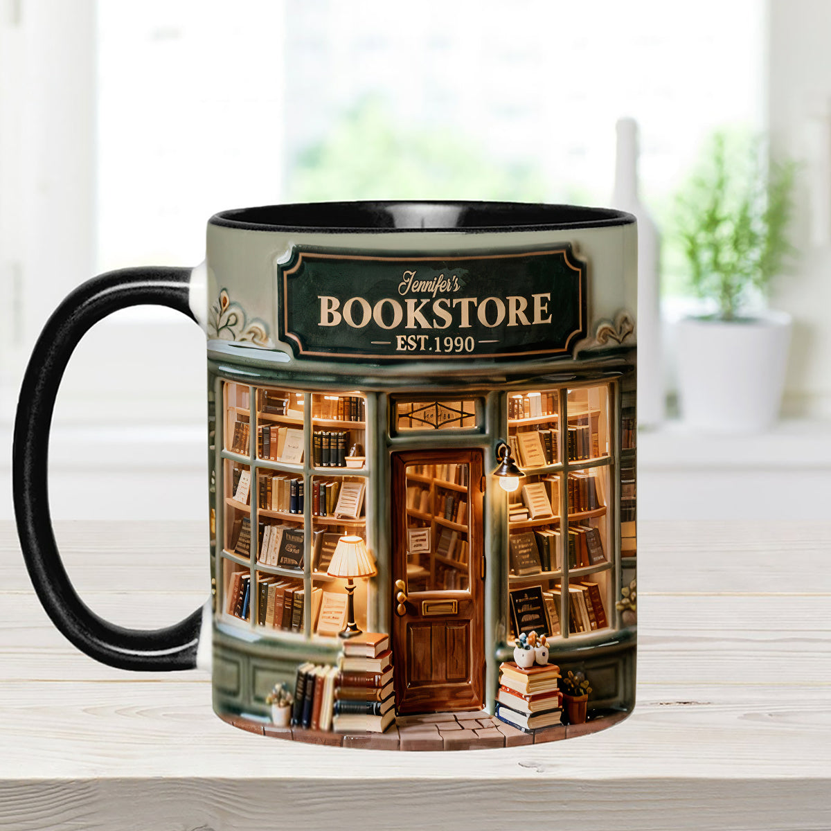 Coffret « Love Books » - Mug personnalisé avec agitateurs en acrylique