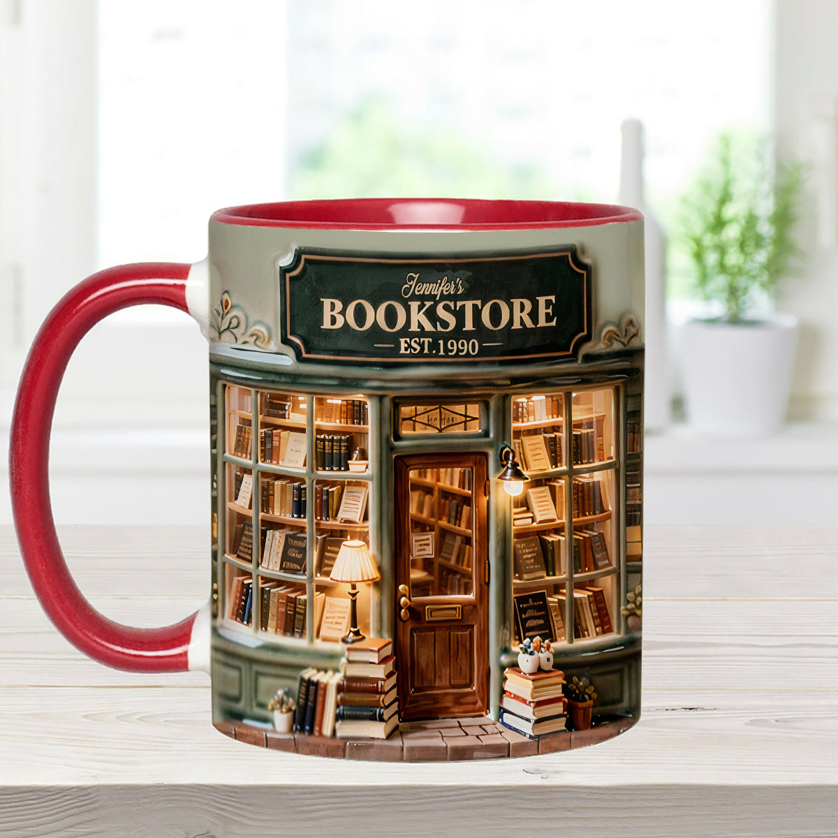 Coffret « Love Books » - Mug personnalisé avec agitateurs en acrylique