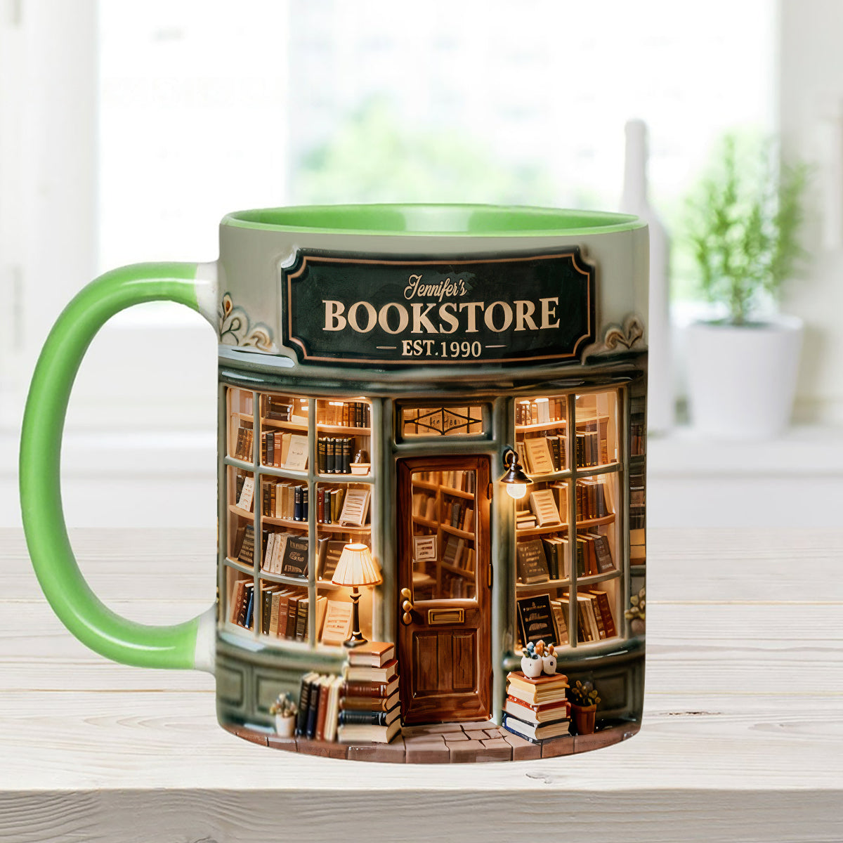 Coffret « Love Books » - Mug personnalisé avec agitateurs en acrylique