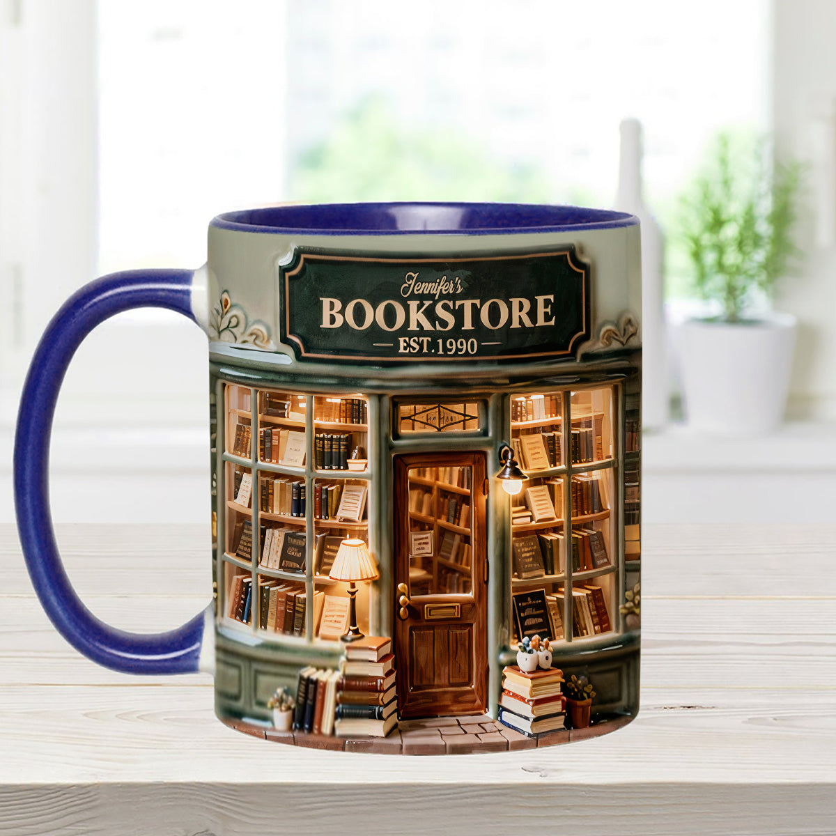 Coffret « Love Books » - Mug personnalisé avec agitateurs en acrylique