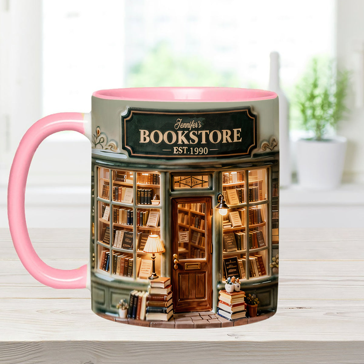 Coffret « Love Books » - Mug personnalisé avec agitateurs en acrylique