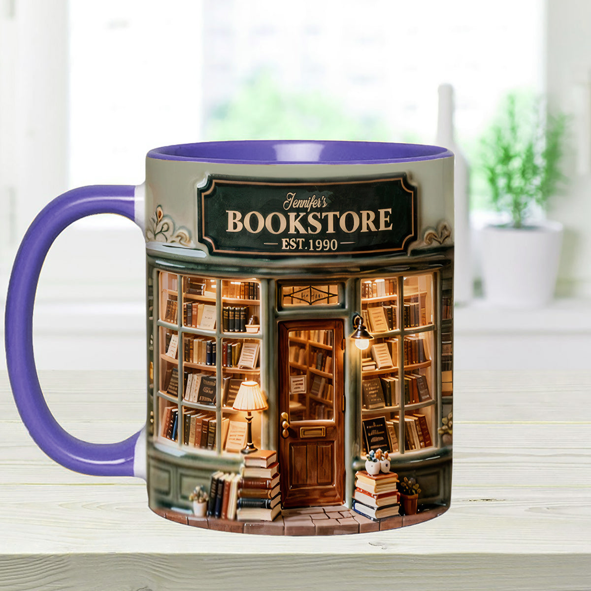 Coffret « Love Books » - Mug personnalisé avec agitateurs en acrylique