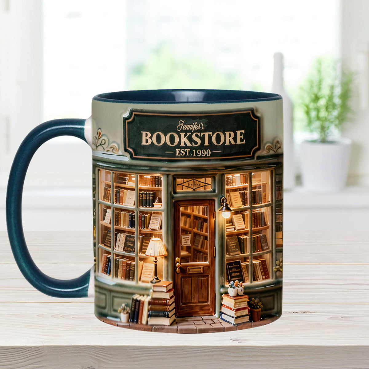 Coffret « Love Books » - Mug personnalisé avec agitateurs en acrylique