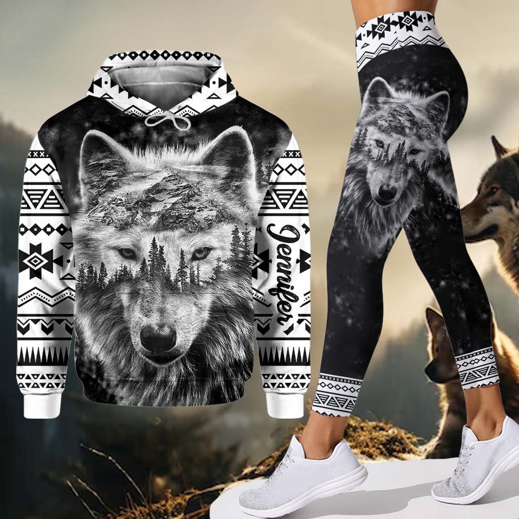Strong Wolf - Personalized Wolf Hoodie and Leggings
