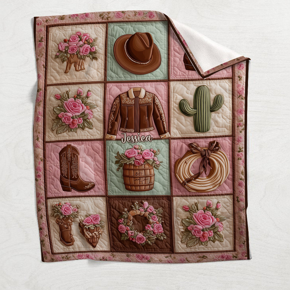 Cadeau idéal pour une cowgirl - Couverture de cowgirl personnalisée