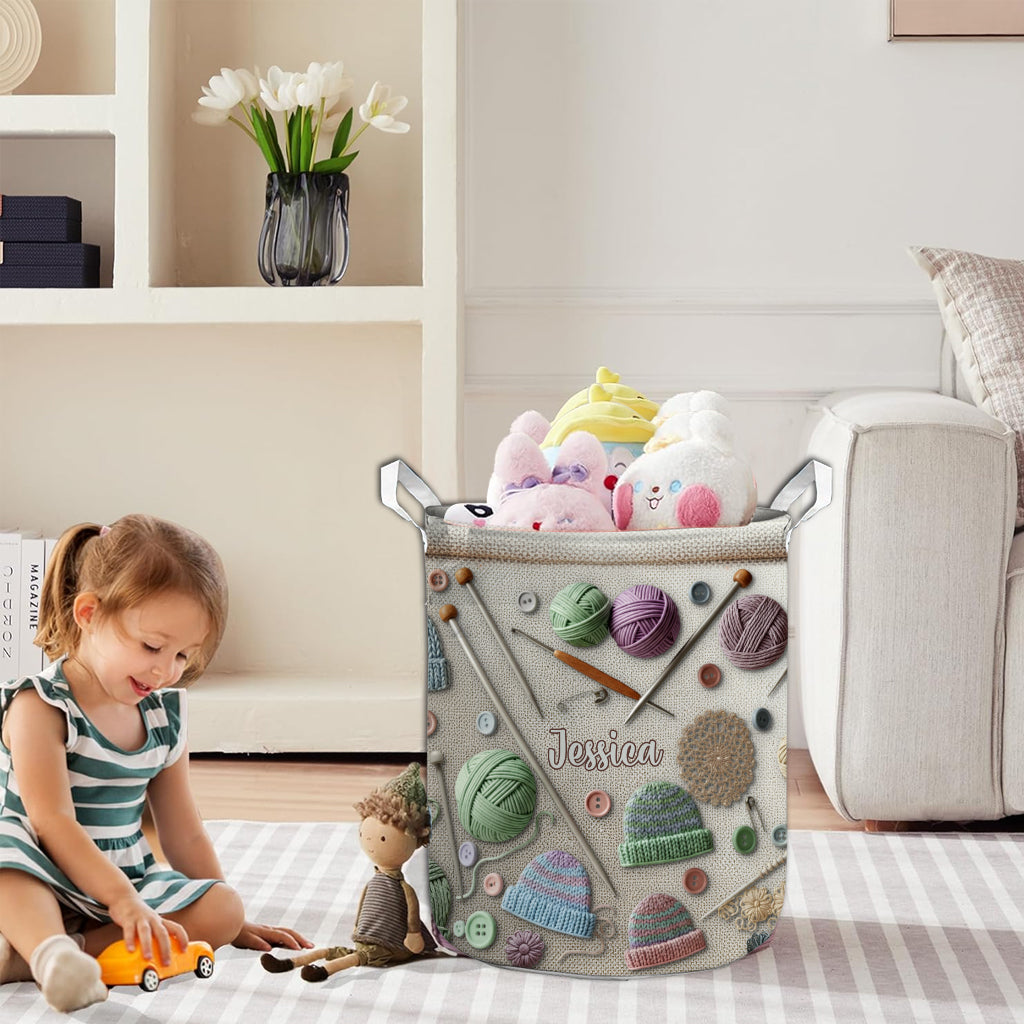 Knitting Lovers Storage Basket - Personalized Knitting Storage Basket