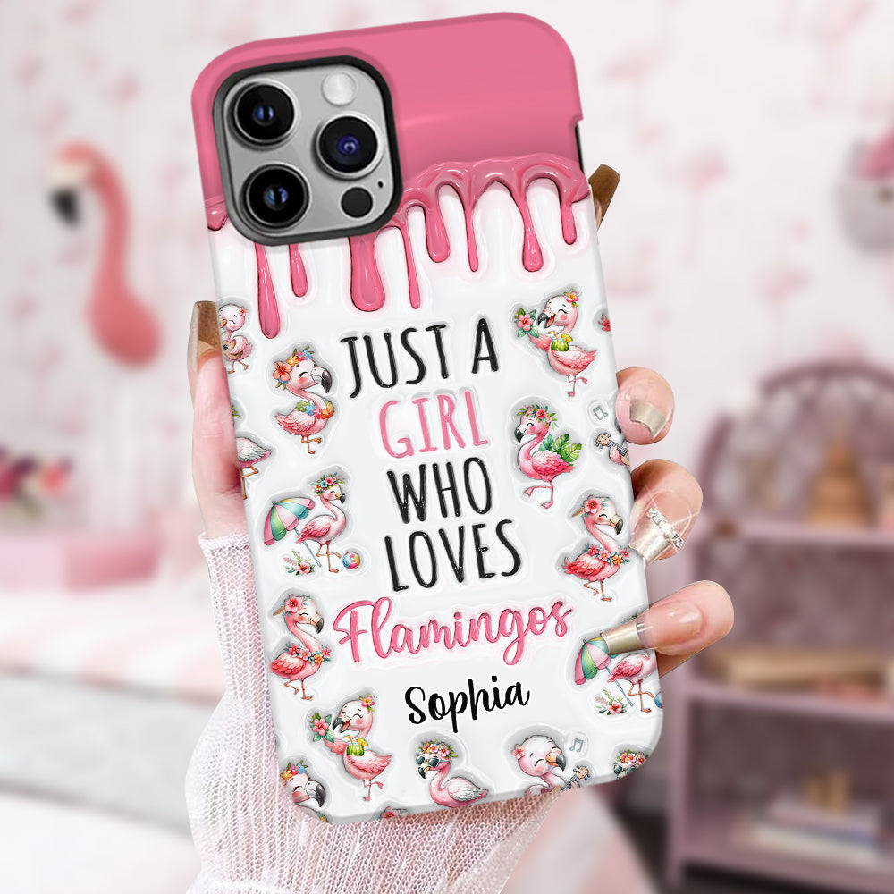 Just A Girl Who Loves Flamingos - Personalized Flamingo Full Print Phone Case