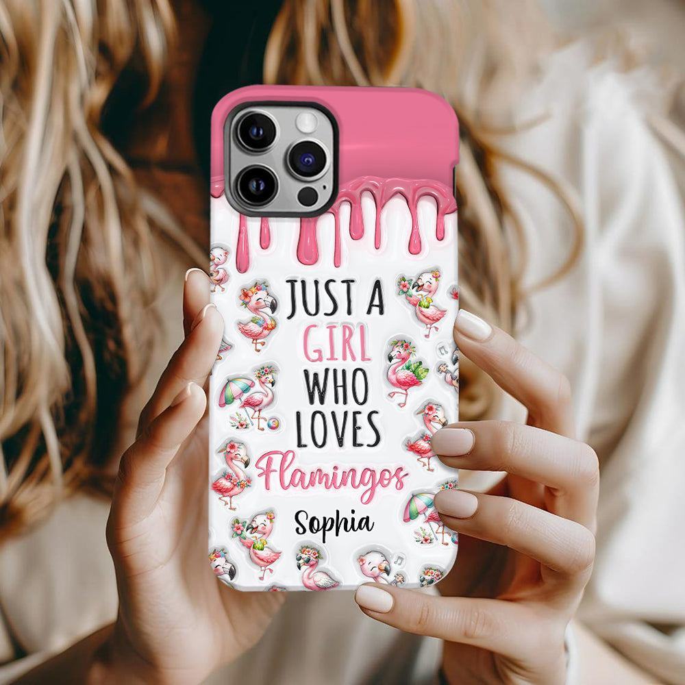 Just A Girl Who Loves Flamingos - Personalized Flamingo Full Print Phone Case