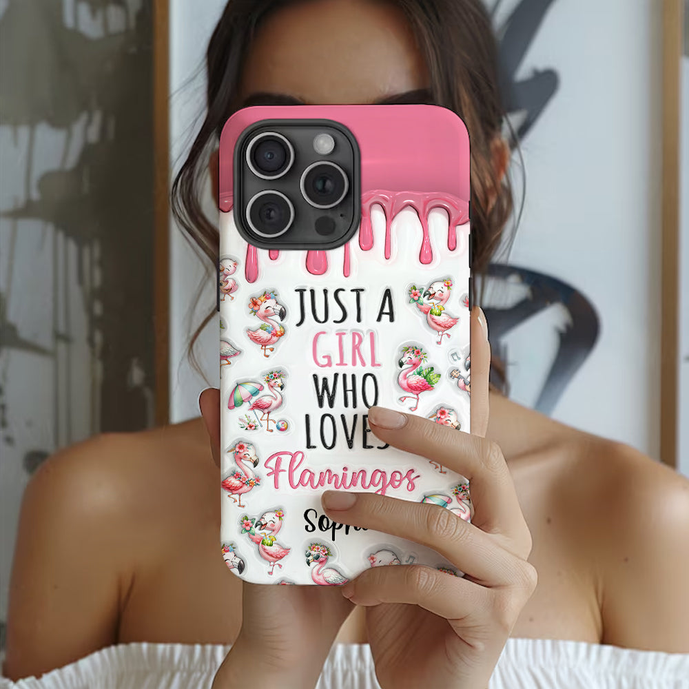 Just A Girl Who Loves Flamingos - Personalized Flamingo Full Print Phone Case