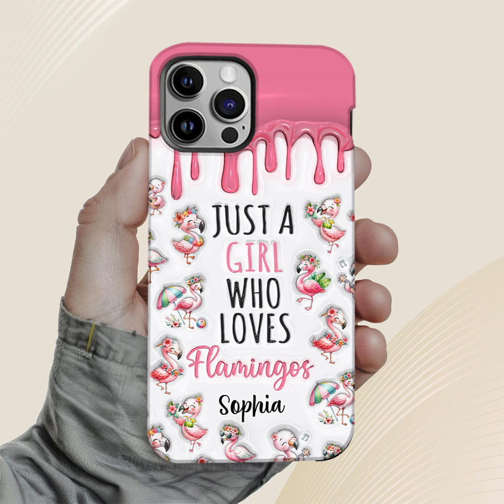 Just A Girl Who Loves Flamingos - Personalized Flamingo Full Print Phone Case