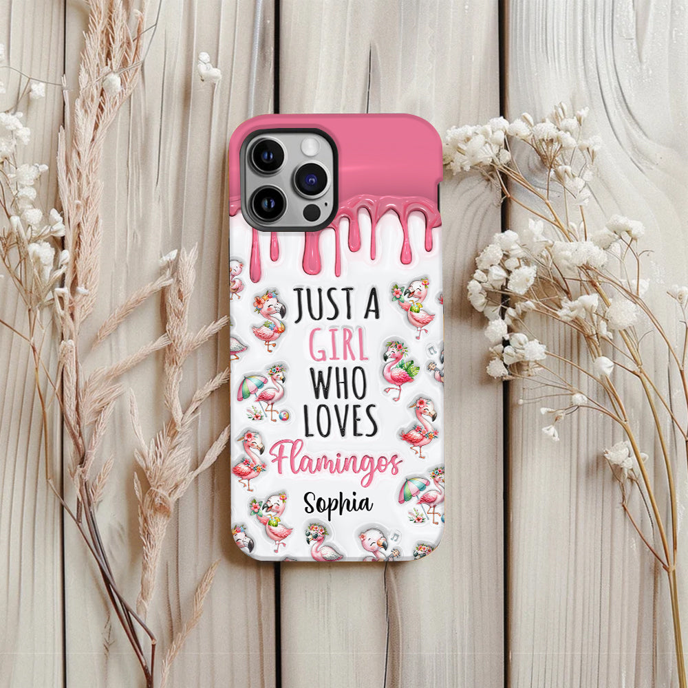 Just A Girl Who Loves Flamingos - Personalized Flamingo Full Print Phone Case