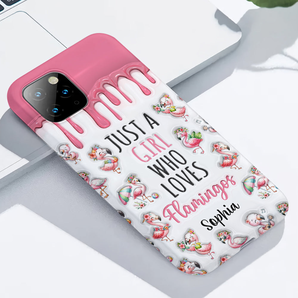 Just A Girl Who Loves Flamingos - Personalized Flamingo Full Print Phone Case