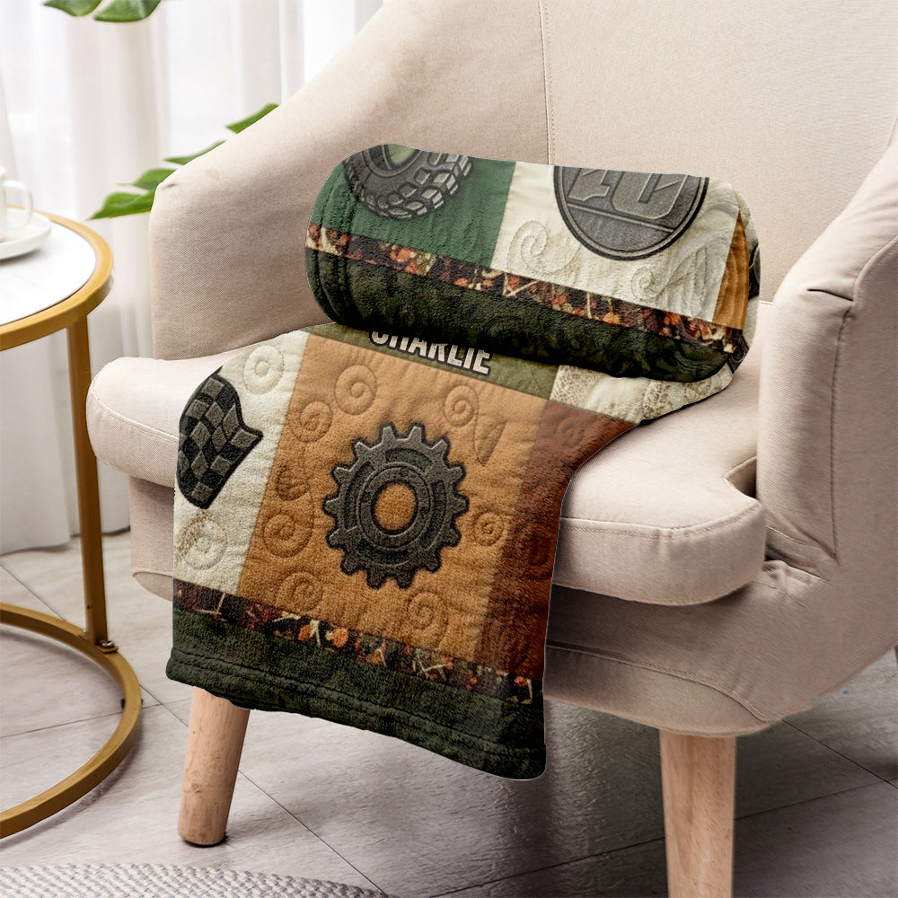 Motocross Racer - Personalized Dirt Bike Blanket