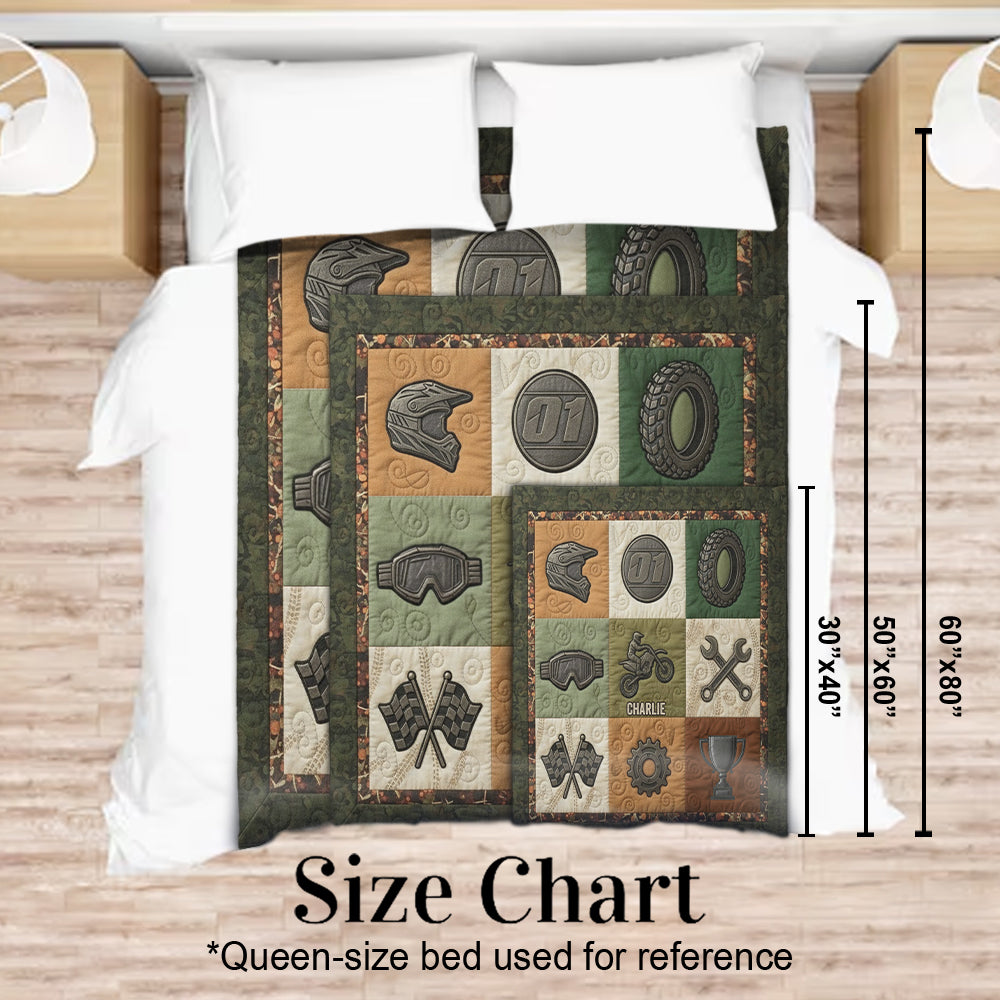 Motocross Racer - Personalized Dirt Bike Blanket