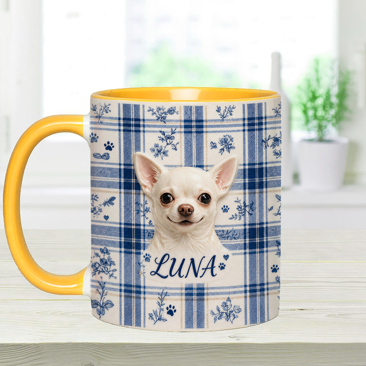 Photo de tout animal de compagnie personnalisée - Ensemble de mugs accent avec cuillères en acrylique