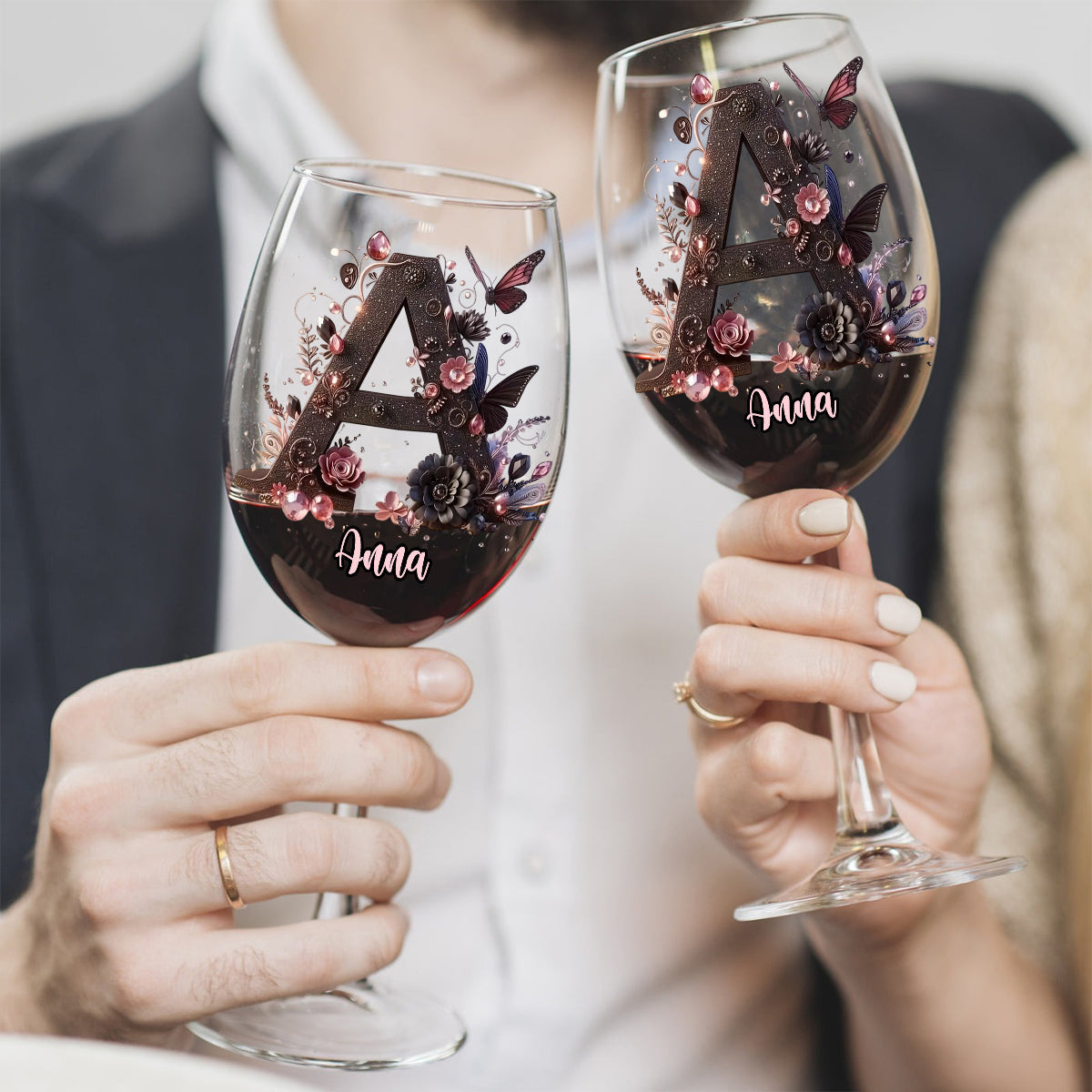 Initial Custom For Wine Lovers - Personalized Wine Wine Glass With Long Stem