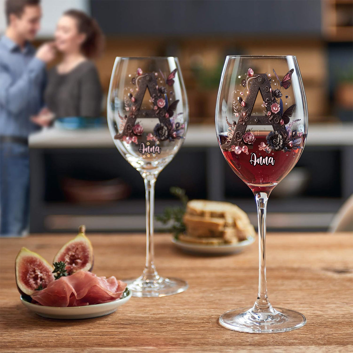 Initial Custom For Wine Lovers - Personalized Wine Wine Glass With Long Stem