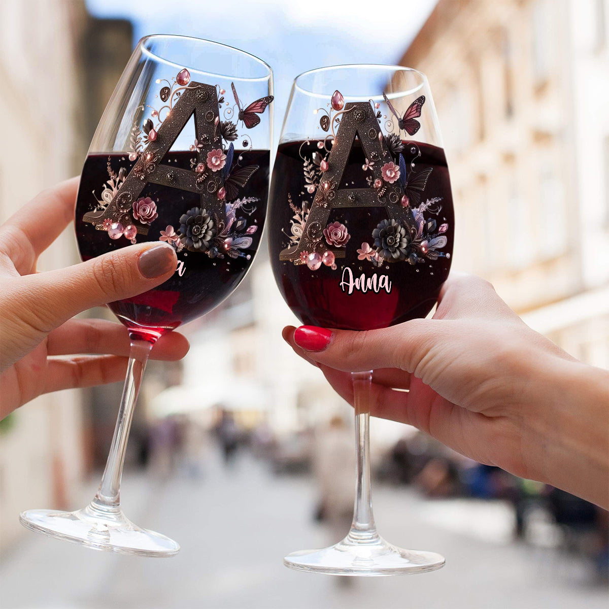 Initial Custom For Wine Lovers - Personalized Wine Wine Glass With Long Stem