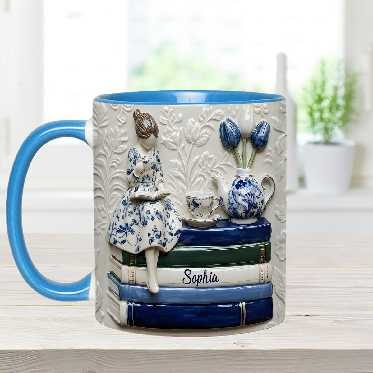 Book Lover - Personalized Book Set Accent Mug with Acrylic Stirres