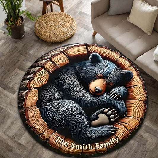 Bienvenue dans notre douce maison - Tapis rond de chasse personnalisé