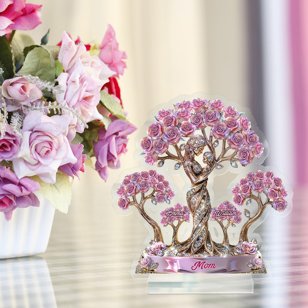 L'amour entre une mère et ses enfants - Plaque acrylique personnalisée pour maman