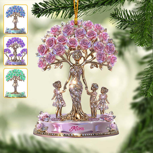The Love Between Mother And Her Kids - Personalized Mother Transparent Ornament