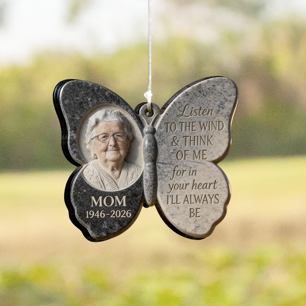 Écoute le vent et pense à moi - Carillon commémoratif personnalisé
